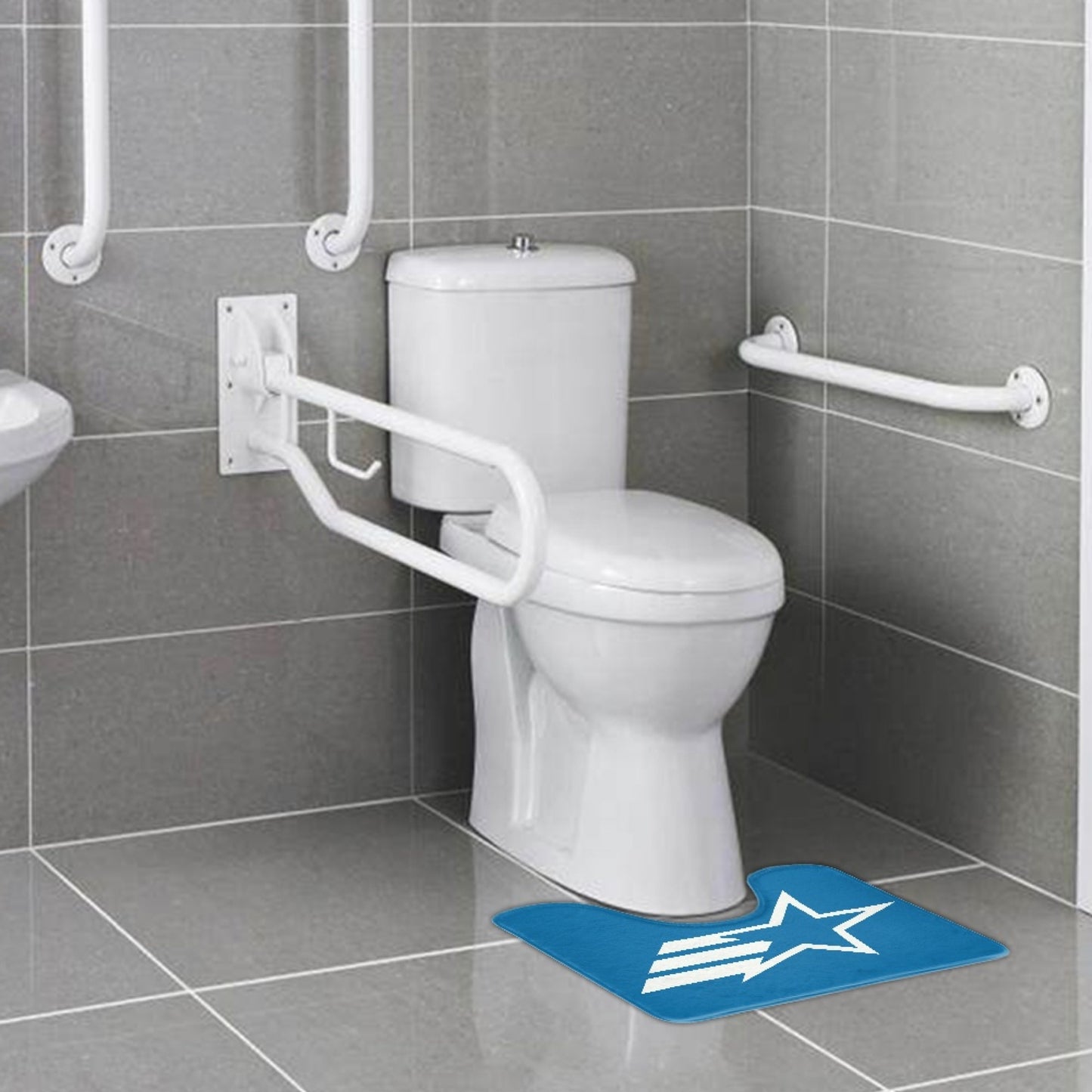 Bathroom Flannel Floor Mat Set