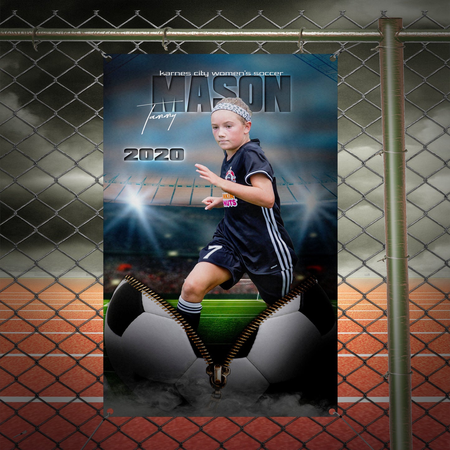 Unzipped Soccer Banner