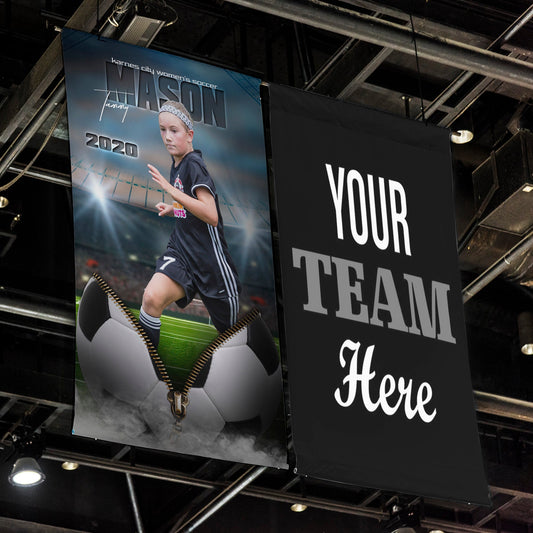 Unzipped Soccer Banner